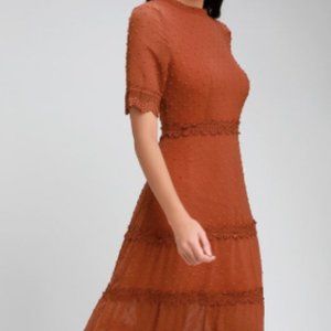 Baltic Born Rust Dot Midi Dress